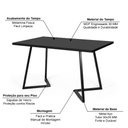 Ver imagem 3 de Mesa de Jantar Industrial Retangular 180x90cm 6 a 8 Lugares Rigo MDF Preta - Straub Web
