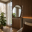 Ver imagem 4 de Espelho Varadero - Linha Couro - - Caramelo - com LED - 120x120