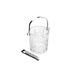 Balde de Gelo com Pegador e Alça Inox de Vidro 1l Wolff 15cm