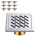 Ver imagem 1 de Ralo Aço Inox 10x10 Kit 9 Uni Banheiro Lavabo Anti Odor Anti Inseto Resistente Cozinha Lavanderia Qu