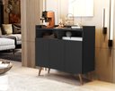 Ver imagem 2 de Balcão / Aparador Buffet Celta / Wind Retro 3 Portas - Black