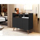 Ver imagem 2 de Balcão / Aparador Buffet Celta / Wind Retro 3 Portas - Black