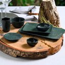 Ver imagem 2 de Jogo para Sushi Travessas Retangulares Ramekins 57ml Cerâmica Juta Greenery Porto Brasil 18 Peças