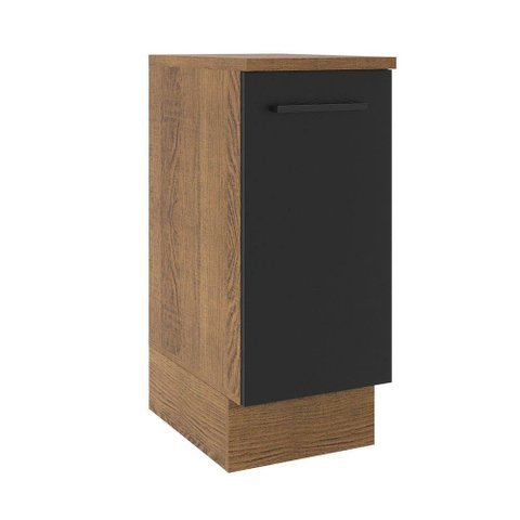 Balcão Madesa Agata 35cm com 1 Porta Rustico Preto