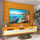 Ver imagem 7 de Rack com Painel para TV até 84 Polegadas com LED 100% MDF 217CMX237CM Pés em Madeira Maciça 3 Gavetas e Luminare Requinte