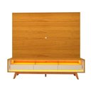 Ver imagem 2 de Rack com Painel para TV até 84 Polegadas com LED 100% MDF 217CMX237CM Pés em Madeira Maciça 3 Gavetas e Luminare Requinte