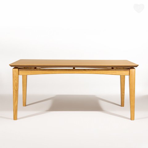 Mesa em Madeira Maciça Retangular 180x100 Cm Tampo Laminado Mel Rmi
