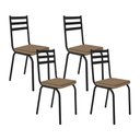 Ver imagem 1 de Kit com 04 Cadeiras 118 Preta Corino Rattan Artefamol