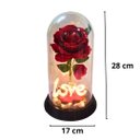Ver imagem 2 de Luminária Love a Rosa Encantada Vermelha 28 Cm Presente para Namorada Presente de Natal Presente Dia