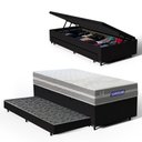 Ver imagem 1 de Cama Box Baú com Colchão Gazin de Molas Ensacadas One Face Air Up + Auxiliar de Espuma Solteiro