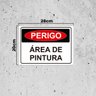 Placa de Sinalização Perigo Área de Pintura em Pvc - 3