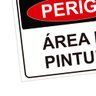 Placa de Sinalização Perigo Área de Pintura em Pvc - 2