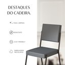 Ver imagem 7 de Kit 6 Cadeiras para Sala de Jantar Napoli Cinza Grafite/Preto Fosco