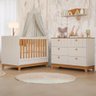 Quarto de Bebê Completo Berço Americano Cômoda 100% Mdf Off White/nature - 1