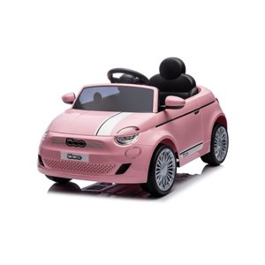 Carro Elétrico Infantil 12v Fiat 500 Rosa com Controle Remoto Sons e Luzes