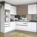 Ver imagem 1 de Cozinha Planejada Completa Maxxi em L 259x208cm 12 peças CJ43014-138 Kappesberg - Branco