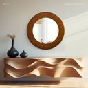 Ver imagem 2 de Espelho Decorativo Madrid Corino 80cm Redondo Marrom