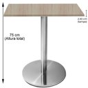 Ver imagem 3 de Mesa Beta Inox 75 cm Altura Disco Redondo Tampo MDP Quadrado 80 cm Largura X 2,50 cm Altura