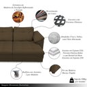 Ver imagem 3 de Sofá Retrátil Manual Sala de Estar Nolan Bipartido 175cm Conforto Premium em Couro Cappuccino G58 -