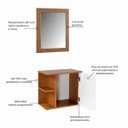 Ver imagem 3 de Gabinete para Banheiro com Espelheira 50cm MDF Freijo com Branco Moscou - On Móveis