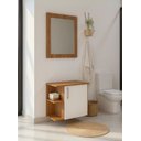 Ver imagem 1 de Gabinete para Banheiro com Espelheira 50cm MDF Freijo com Branco Moscou - On Móveis