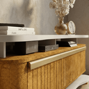 Ver imagem 3 de Rack Guarapari 180cm Design Orgânico para Sala Tv Moderno:off White/naturalle Ripado