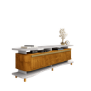 Ver imagem 6 de Rack Guarapari 180cm Design Orgânico para Sala Tv Moderno:off White/naturalle Ripado