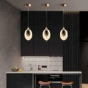 Ver imagem 3 de Pendente Oval Cristal Texturizado Led 7w 3 Cores 3000k 4000k 6500k Dourado Polido Interno Bivolt