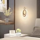 Ver imagem 2 de Pendente Oval Cristal Texturizado Led 7w 3 Cores 3000k 4000k 6500k Dourado Polido Interno Bivolt