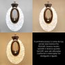 Pendente Oval Cristal Texturizado Led 7w 3 Cores 3000k 4000k 6500k Dourado Polido Interno Bivolt - 5