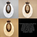 Ver imagem 5 de Pendente Oval Cristal Texturizado Led 7w 3 Cores 3000k 4000k 6500k Dourado Polido Interno Bivolt