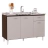 Balcão de Pia 120 cm Chocolate Off White – Poquema - 1