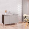Balcão de Pia 120 cm Chocolate Off White – Poquema - 3