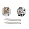 Kit 2 Prateleira Madeira Mdf Branca 60x20cm com Suporte Invisivel Flutuante Don Castro Decor Pratele - 2
