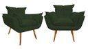Ver imagem 1 de Kit 2 Poltronas Decorativa Opala Suede Verde Pés Madeira Ms Decor
