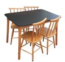 Ver imagem 4 de Jogo de Jantar Colonial Brisa Mesa 110x80cm 04 Cadeiras Mel, Rustico Top:mel Tampo Preto