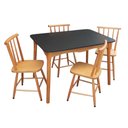 Ver imagem 2 de Jogo de Jantar Colonial Brisa Mesa 110x80cm 04 Cadeiras Mel, Rustico Top:mel Tampo Preto