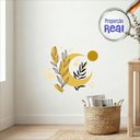 Ver imagem 2 de Adesivo Floral Boho Amarelo Estilo Nórdico 60x51 Minimalista Mod.05