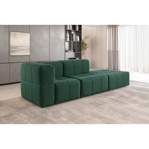 Sofá Modular 3 Lugares Linho Verde Sofá na Caixa 258cm
