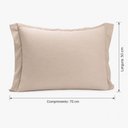 Ver imagem 4 de Kit 4 Fronhas Travesseiro Brisa 50x70cm Lyor Toque 200 Fios Bege com Abas Cama Quarto Enxoval