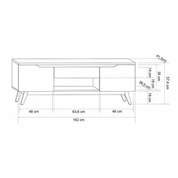 Rack Retrô Tóquio para TV até 60 polegadas Off White - Olivar Móveis - 5