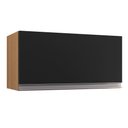 Ver imagem 1 de Armário Aéreo Geladeira Andréia 60cm 1 Porta Amêndoa/preto - Ajl Móveis