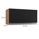 Ver imagem 4 de Armário Aéreo Geladeira Andréia 60cm 1 Porta Amêndoa/preto - Ajl Móveis