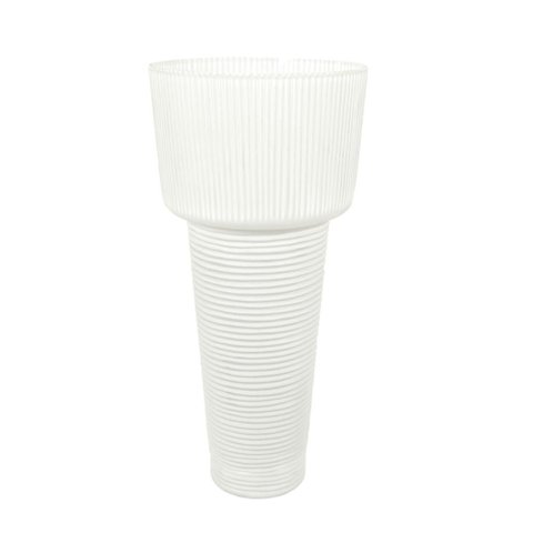 Vaso Decorativo em Vidro Branco G 45x21cm