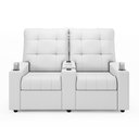 Ver imagem 1 de Poltrona Reclinável para Cinema Parma 2 Lugares Baú Usb Pu Branco Fh1 - D'Rossi