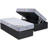 Cama Box Baú Solteiro: Colchão Molas Bonnel Orthocrin Selene Plus Square + Base CRC Suede Gray(88x18 - 1