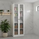 Ver imagem 1 de Armário Multiuso Lavanderia 2 Portas com Vidro 59,8cm Multimóveis Cr30053 Branco