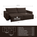 Ver imagem 5 de Sofá Cama 220cm Retrátil e Reclinável 4 Lugares Nepal