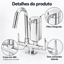 Ver imagem 2 de Torneira com Filtro de Mesa Quadrada em ABS com Acabamento Cromado