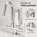 Ver imagem 6 de Torneira com Filtro de Mesa Quadrada em ABS com Acabamento Cromado